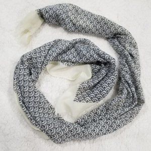 Talbots Black and White Printed Long Scarf